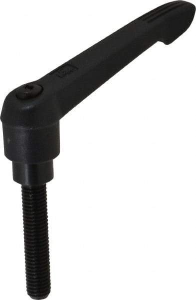 KIPP - M10 x 1.5, 21.5mm Hub Diam, Glass Fiber (Steel Components) Metric Threaded Stud Adjustable Clamping Lever - 50mm Stud Length, 91.5mm OAL, 53.5mm High - Benchmark Tooling