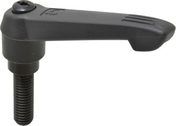 KIPP - 1/2-13, 1" Hub Diam, Glass Fiber (Steel Components) Threaded Stud Adjustable Clamping Lever - 1.57" Stud Length, 4.29" OAL, 2.4" High - Benchmark Tooling