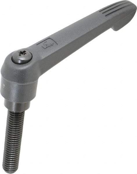 KIPP - 1/2-13, 1" Hub Diam, Glass Fiber (Steel Components) Threaded Stud Adjustable Clamping Lever - 2.36" Stud Length, 4.29" OAL, 2.4" High - Benchmark Tooling