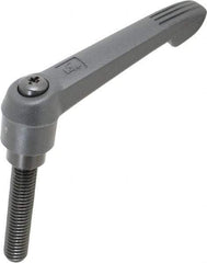 KIPP - 1/2-13, 1" Hub Diam, Glass Fiber (Steel Components) Threaded Stud Adjustable Clamping Lever - 2.36" Stud Length, 4.29" OAL, 2.4" High - Benchmark Tooling