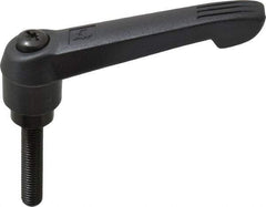 KIPP - M10 x 1.5, 25.5mm Hub Diam, Glass Fiber (Steel Components) Metric Threaded Stud Adjustable Clamping Lever - 50mm Stud Length, 109mm OAL, 61mm High - Benchmark Tooling