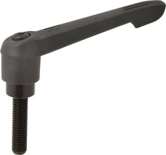 KIPP - 1/2-13, 1.18" Hub Diam, Glass Fiber (Steel Components) Threaded Stud Adjustable Clamping Lever - 1.97" Stud Length, 4.96" OAL, 2.83" High - Benchmark Tooling