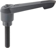 KIPP - 1/2-13, 1.18" Hub Diam, Glass Fiber (Steel Components) Threaded Stud Adjustable Clamping Lever - 2.36" Stud Length, 4.96" OAL, 2.83" High - Benchmark Tooling