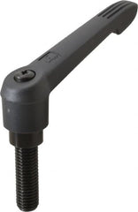 KIPP - 5/8-11, 1.18" Hub Diam, Glass Fiber (Steel Components) Threaded Stud Adjustable Clamping Lever - 1.97" Stud Length, 4.96" OAL, 2.83" High - Benchmark Tooling