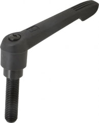 KIPP - 5/8-11, 1.18" Hub Diam, Glass Fiber (Steel Components) Threaded Stud Adjustable Clamping Lever - 2.36" Stud Length, 4.96" OAL, 2.83" High - Benchmark Tooling