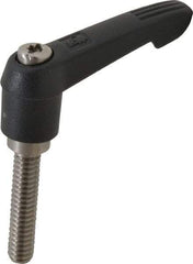 KIPP - 1/4-20, 0.51" Hub Diam, Glass Fiber (Stainless Steel Components) Threaded Stud Adjustable Clamping Lever - 1.18" Stud Length, 1.85" OAL, 1.18" High - Benchmark Tooling