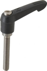 KIPP - 1/4-20, 0.51" Hub Diam, Glass Fiber (Stainless Steel Components) Threaded Stud Adjustable Clamping Lever - 1.57" Stud Length, 1.85" OAL, 1.18" High - Benchmark Tooling
