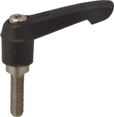 KIPP - M6 x 1.0, 13mm Hub Diam, Glass Fiber (Stainless Steel Components) Metric Threaded Stud Adjustable Clamping Lever - 20mm Stud Length, 47mm OAL, 30mm High - Benchmark Tooling