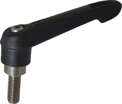 KIPP - 5/16-18, 0.71" Hub Diam, Glass Fiber (Stainless Steel Components) Threaded Stud Adjustable Clamping Lever - 0.79" Stud Length, 2.95" OAL, 1.63" High - Benchmark Tooling