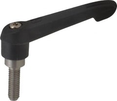 KIPP - 5/16-18, 0.71" Hub Diam, Glass Fiber (Stainless Steel Components) Threaded Stud Adjustable Clamping Lever - 0.98" Stud Length, 2.95" OAL, 1.63" High - Benchmark Tooling