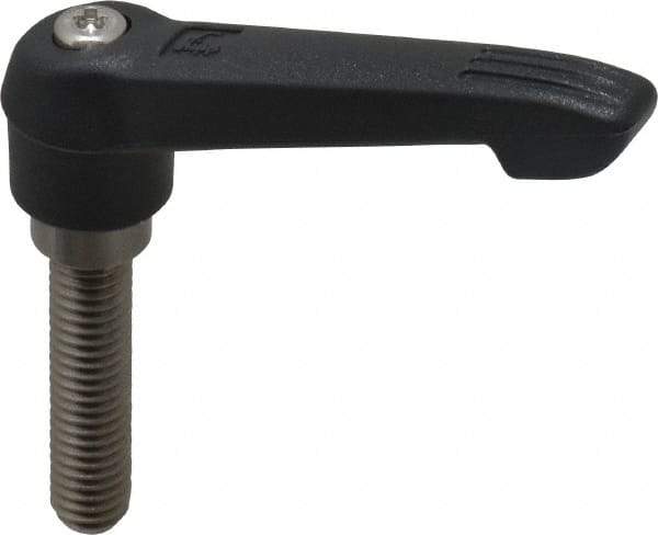 KIPP - 3/8-16, 0.71" Hub Diam, Glass Fiber (Stainless Steel Components) Threaded Stud Adjustable Clamping Lever - 1.57" Stud Length, 2.95" OAL, 1.63" High - Benchmark Tooling