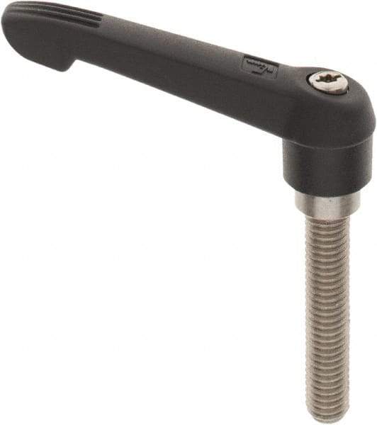 KIPP - 3/8-16, 0.71" Hub Diam, Glass Fiber (Stainless Steel Components) Threaded Stud Adjustable Clamping Lever - 1.97" Stud Length, 2.95" OAL, 1.63" High - Benchmark Tooling
