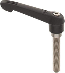KIPP - 3/8-16, 0.71" Hub Diam, Glass Fiber (Stainless Steel Components) Threaded Stud Adjustable Clamping Lever - 1.97" Stud Length, 2.95" OAL, 1.63" High - Benchmark Tooling