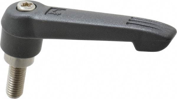 KIPP - M8 x 1.25, 18mm Hub Diam, Glass Fiber (Stainless Steel Components) Metric Threaded Stud Adjustable Clamping Lever - 20mm Stud Length, 75mm OAL, 41.5mm High - Benchmark Tooling