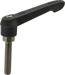 KIPP - M8 x 1.25, 18mm Hub Diam, Glass Fiber (Stainless Steel Components) Metric Threaded Stud Adjustable Clamping Lever - 40mm Stud Length, 75mm OAL, 41.5mm High - Benchmark Tooling
