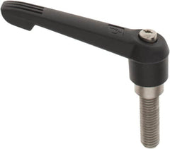 KIPP - 5/8-11, 1.18" Hub Diam, Glass Fiber (Stainless Steel Components) Threaded Stud Adjustable Clamping Lever - 1.97" Stud Length, 4.96" OAL, 2.83" High - Benchmark Tooling