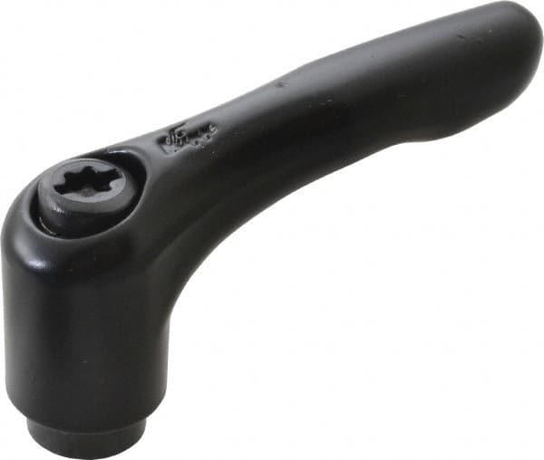 KIPP - #8-32, 0.51" Hub Diam, Zinc Die Cast (Steel Components) Tapped Adjustable Clamping Lever - 1.85" OAL, 1.22" High, 0.35" Hole Depth - Benchmark Tooling