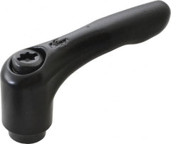 KIPP - #8-32, 0.51" Hub Diam, Zinc Die Cast (Steel Components) Tapped Adjustable Clamping Lever - 1.85" OAL, 1.22" High, 0.35" Hole Depth - Benchmark Tooling