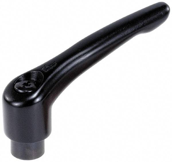 KIPP - M5 x 0.8, 13mm Hub Diam, Zinc Die Cast (Steel Components) Tapped Adjustable Clamping Lever - 47mm OAL, 31mm High, 9mm Hole Depth - Benchmark Tooling