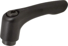 KIPP - #10-24, 0.51" Hub Diam, Zinc Die Cast (Steel Components) Tapped Adjustable Clamping Lever - 1.85" OAL, 1.22" High, 0.35" Hole Depth - Benchmark Tooling