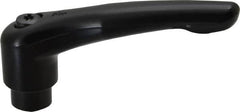KIPP - 5/16-18, 0.83" Hub Diam, Zinc Die Cast (Steel Components) Tapped Adjustable Clamping Lever - 3.58" OAL, 2.15" High, 0.55" Hole Depth - Benchmark Tooling