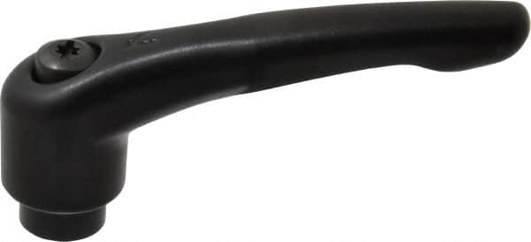 KIPP - M12 x 1.75, 27mm Hub Diam, Zinc Die Cast (Steel Components) Tapped Adjustable Clamping Lever - 109mm OAL, 63mm High, 17mm Hole Depth - Benchmark Tooling