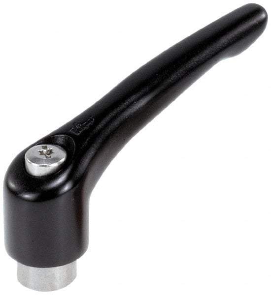KIPP - 5/8-11, 1.22" Hub Diam, Zinc Die Cast (Stainless Steel Components) Tapped Adjustable Clamping Lever - 4.96" OAL, 2.87" High, 0.91" Hole Depth - Benchmark Tooling