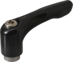 KIPP - 1/4-20, 0.51" Hub Diam, Zinc Die Cast (Stainless Steel Components) Tapped Adjustable Clamping Lever - 1.85" OAL, 1.22" High, 0.35" Hole Depth - Benchmark Tooling