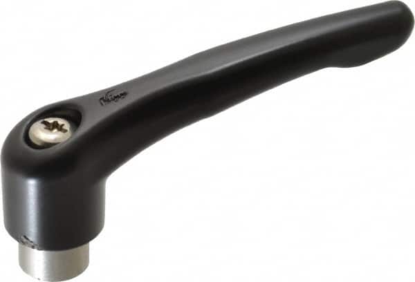 KIPP - M12 x 1.75, 27mm Hub Diam, Zinc Die Cast (Stainless Steel Components) Tapped Adjustable Clamping Lever - 109mm OAL, 63mm High, 17mm Hole Depth - Benchmark Tooling