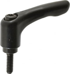 KIPP - #10-24, 0.55" Hub Diam, Zinc Die Cast (Steel Components) Threaded Stud Adjustable Clamping Lever - 0.59" Stud Length, 1.85" OAL, 1.22" High - Benchmark Tooling