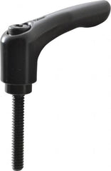 KIPP - #10-24, 0.55" Hub Diam, Zinc Die Cast (Steel Components) Threaded Stud Adjustable Clamping Lever - 1.18" Stud Length, 1.85" OAL, 1.22" High - Benchmark Tooling