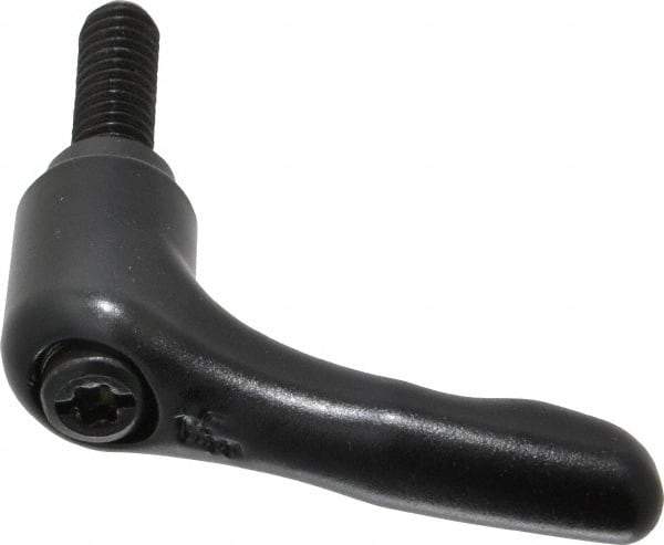 KIPP - 1/4-20, 0.55" Hub Diam, Zinc Die Cast (Steel Components) Threaded Stud Adjustable Clamping Lever - 0.79" Stud Length, 1.85" OAL, 1.22" High - Benchmark Tooling