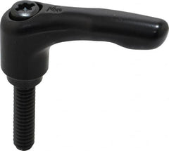 KIPP - 1/4-20, 0.55" Hub Diam, Zinc Die Cast (Steel Components) Threaded Stud Adjustable Clamping Lever - 0.98" Stud Length, 1.85" OAL, 1.22" High - Benchmark Tooling