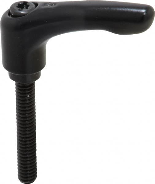 KIPP - 1/4-20, 0.55" Hub Diam, Zinc Die Cast (Steel Components) Threaded Stud Adjustable Clamping Lever - 1.57" Stud Length, 1.85" OAL, 1.22" High - Benchmark Tooling