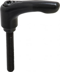 KIPP - 1/4-20, 0.55" Hub Diam, Zinc Die Cast (Steel Components) Threaded Stud Adjustable Clamping Lever - 1.57" Stud Length, 1.85" OAL, 1.22" High - Benchmark Tooling