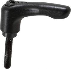 KIPP - M5 x 0.8, 13mm Hub Diam, Zinc Die Cast (Steel Components) Metric Threaded Stud Adjustable Clamping Lever - 25mm Stud Length, 47mm OAL, 31mm High - Benchmark Tooling