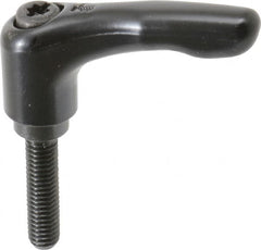 KIPP - M6 x 1.0, 13mm Hub Diam, Zinc Die Cast (Steel Components) Metric Threaded Stud Adjustable Clamping Lever - 25mm Stud Length, 47mm OAL, 31mm High - Benchmark Tooling