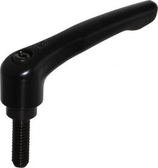 KIPP - 5/16-18, 0.73" Hub Diam, Zinc Die Cast (Steel Components) Threaded Stud Adjustable Clamping Lever - 0.98" Stud Length, 2.93" OAL, 1.67" High - Benchmark Tooling