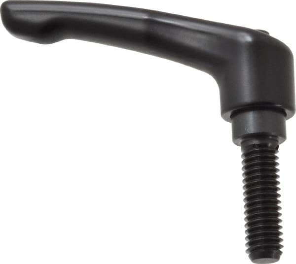 KIPP - 3/8-16, 0.73" Hub Diam, Zinc Die Cast (Steel Components) Threaded Stud Adjustable Clamping Lever - 1.18" Stud Length, 2.93" OAL, 1.67" High - Benchmark Tooling