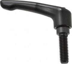 KIPP - 3/8-16, 0.73" Hub Diam, Zinc Die Cast (Steel Components) Threaded Stud Adjustable Clamping Lever - 1.18" Stud Length, 2.93" OAL, 1.67" High - Benchmark Tooling