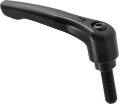 KIPP - M8 x 1.25, 18.5mm Hub Diam, Zinc Die Cast (Steel Components) Metric Threaded Stud Adjustable Clamping Lever - 25mm Stud Length, 74.5mm OAL, 42.5mm High - Benchmark Tooling