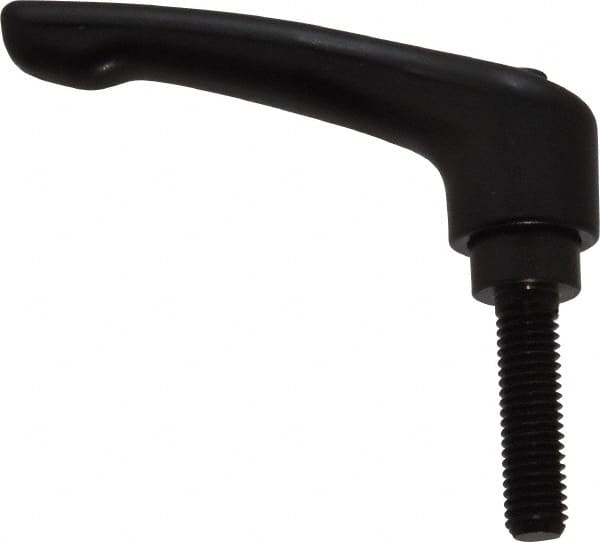 KIPP - M8 x 1.25, 18.5mm Hub Diam, Zinc Die Cast (Steel Components) Metric Threaded Stud Adjustable Clamping Lever - 30mm Stud Length, 74.5mm OAL, 42.5mm High - Benchmark Tooling