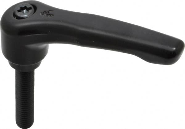 KIPP - M8 x 1.25, 18.5mm Hub Diam, Zinc Die Cast (Steel Components) Metric Threaded Stud Adjustable Clamping Lever - 40mm Stud Length, 74.5mm OAL, 42.5mm High - Benchmark Tooling