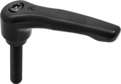 KIPP - M8 x 1.25, 18.5mm Hub Diam, Zinc Die Cast (Steel Components) Metric Threaded Stud Adjustable Clamping Lever - 40mm Stud Length, 74.5mm OAL, 42.5mm High - Benchmark Tooling