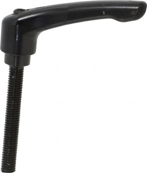 KIPP - M8 x 1.25, 18.5mm Hub Diam, Zinc Die Cast (Steel Components) Metric Threaded Stud Adjustable Clamping Lever - 60mm Stud Length, 74.5mm OAL, 42.5mm High - Benchmark Tooling