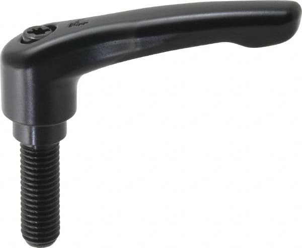 KIPP - M10 x 1.5, 18.5mm Hub Diam, Zinc Die Cast (Steel Components) Metric Threaded Stud Adjustable Clamping Lever - 30mm Stud Length, 74.5mm OAL, 42.5mm High - Benchmark Tooling