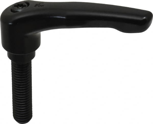 KIPP - M10 x 1.5, 18.5mm Hub Diam, Zinc Die Cast (Steel Components) Metric Threaded Stud Adjustable Clamping Lever - 40mm Stud Length, 74.5mm OAL, 42.5mm High - Benchmark Tooling