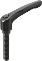 KIPP - M10 x 1.5, 18.5mm Hub Diam, Zinc Die Cast (Steel Components) Metric Threaded Stud Adjustable Clamping Lever - 50mm Stud Length, 74.5mm OAL, 42.5mm High - Benchmark Tooling