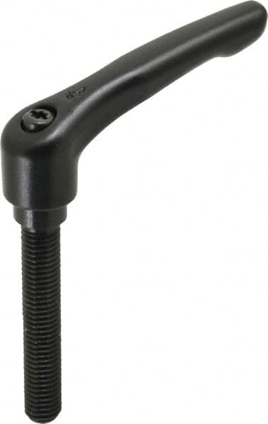 KIPP - M10 x 1.5, 18.5mm Hub Diam, Zinc Die Cast (Steel Components) Metric Threaded Stud Adjustable Clamping Lever - 60mm Stud Length, 74.5mm OAL, 42.5mm High - Benchmark Tooling