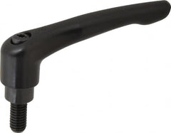KIPP - 3/8-16, 0.83" Hub Diam, Zinc Die Cast (Steel Components) Threaded Stud Adjustable Clamping Lever - 0.79" Stud Length, 3.58" OAL, 2.15" High - Benchmark Tooling
